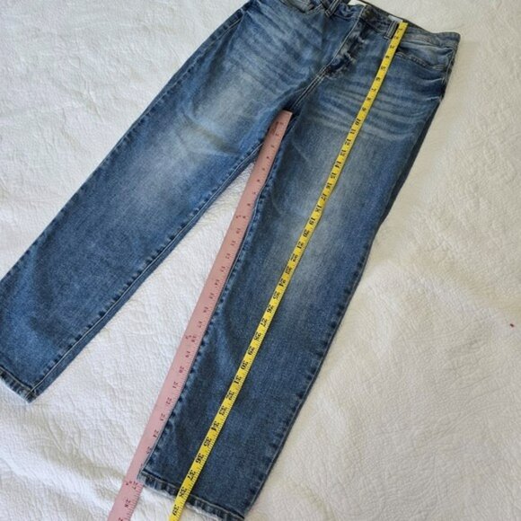 Eunina Women's Super High Rise Mom Jeans Size 15 Blue Denim Ankle Tyler Stretchy - Picture 8 of 14